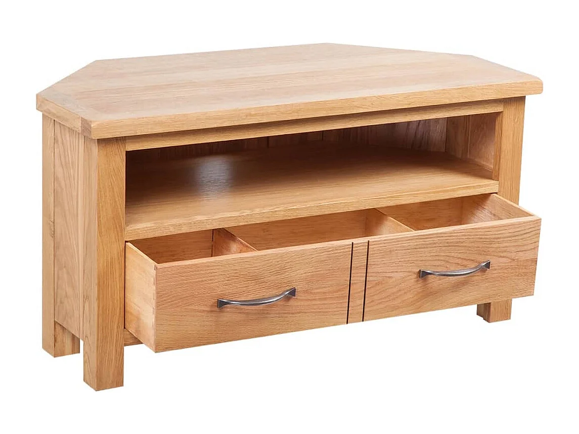 Berkfield TV Cabinet with Drawer 88 x 42 x 46 cm Solid Oak Wood