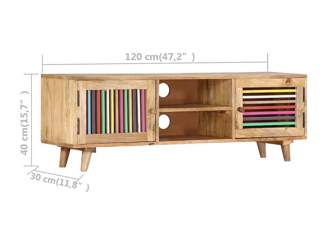 Berkfield TV Cabinet 120x30x40 cm Solid Mango Wood