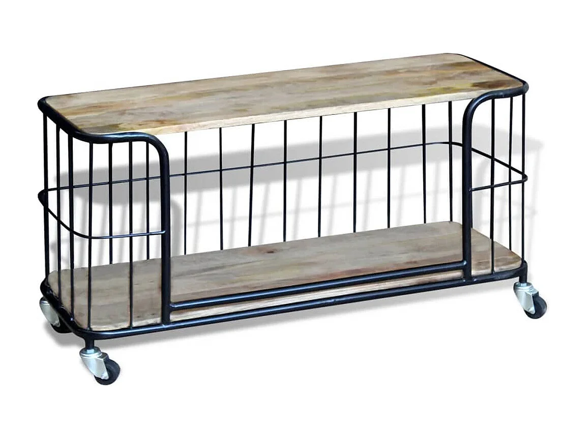Berkfield TV Cabinet Solid Mango Wood 100x40x45 cm