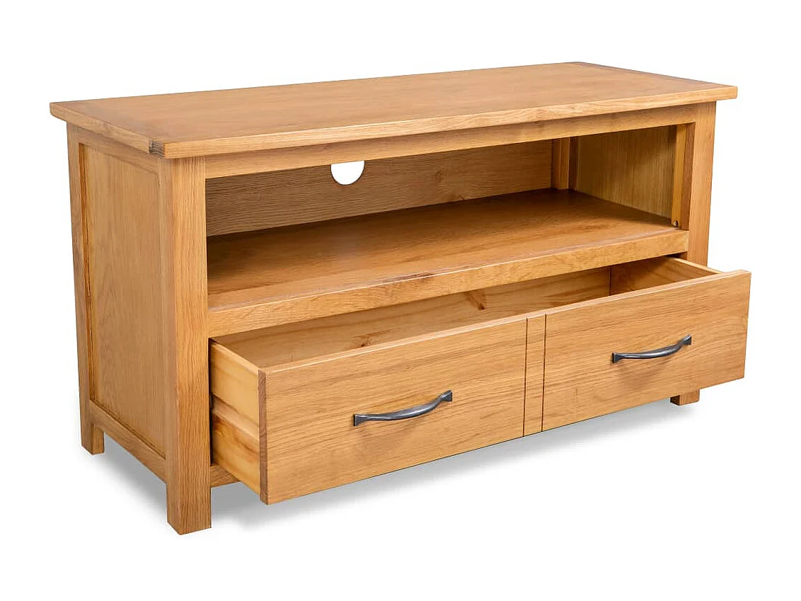 Berkfield TV Cabinet 90x35x48 cm Solid Oak Wood