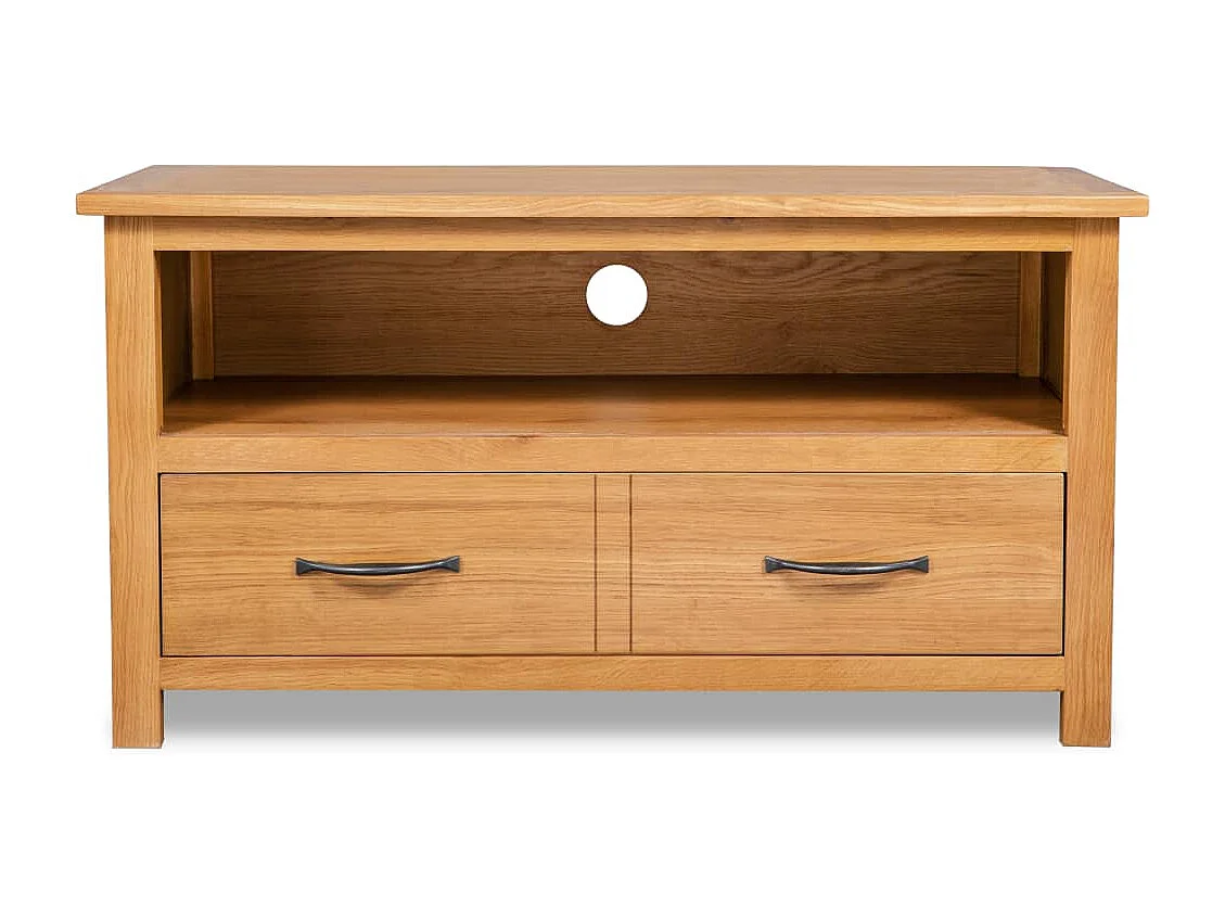 Berkfield TV Cabinet 90x35x48 cm Solid Oak Wood