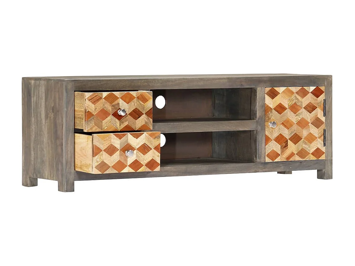 Berkfield TV Cabinet Grey 120x30x40 cm Solid Mango Wood