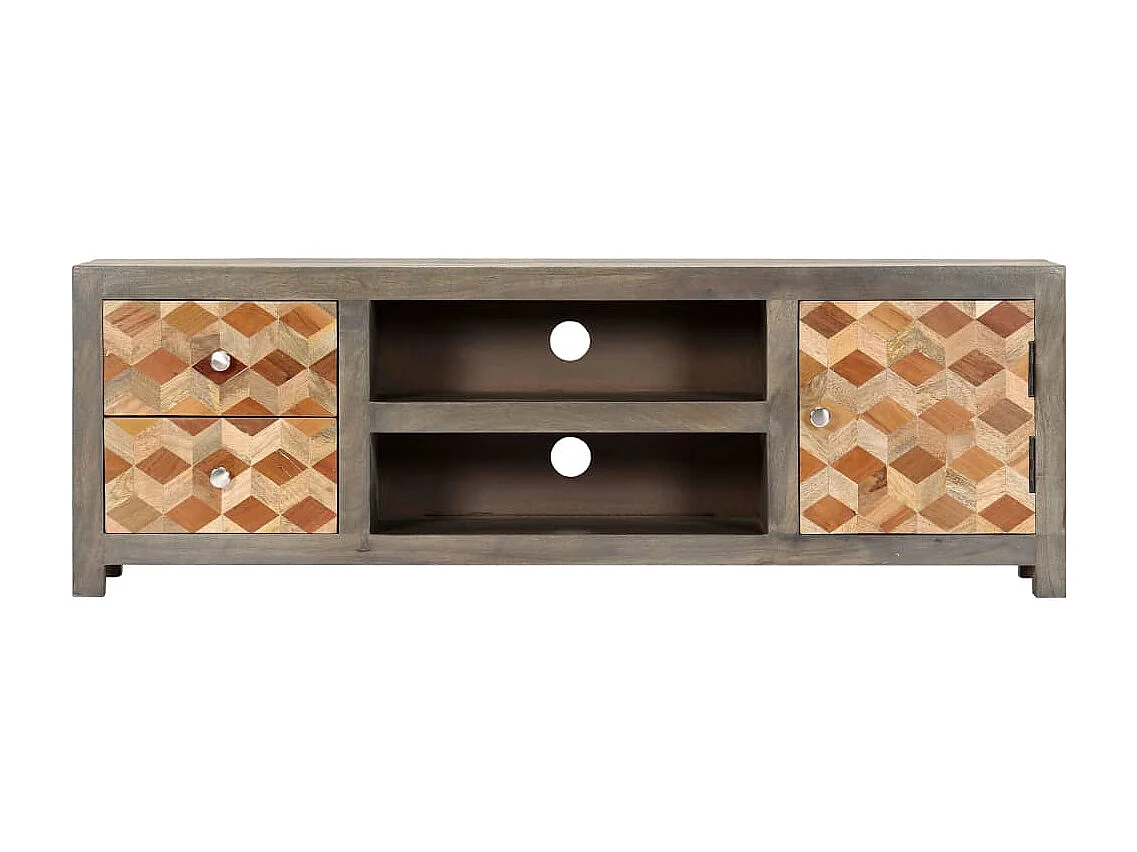 Berkfield TV Cabinet Grey 120x30x40 cm Solid Mango Wood