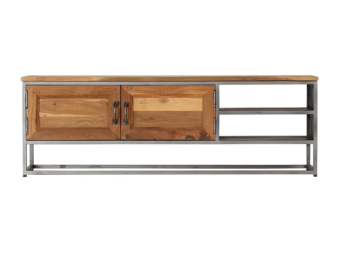 Berkfield TV Cabinet Recycled Teak and Steel 120x30x40 cm