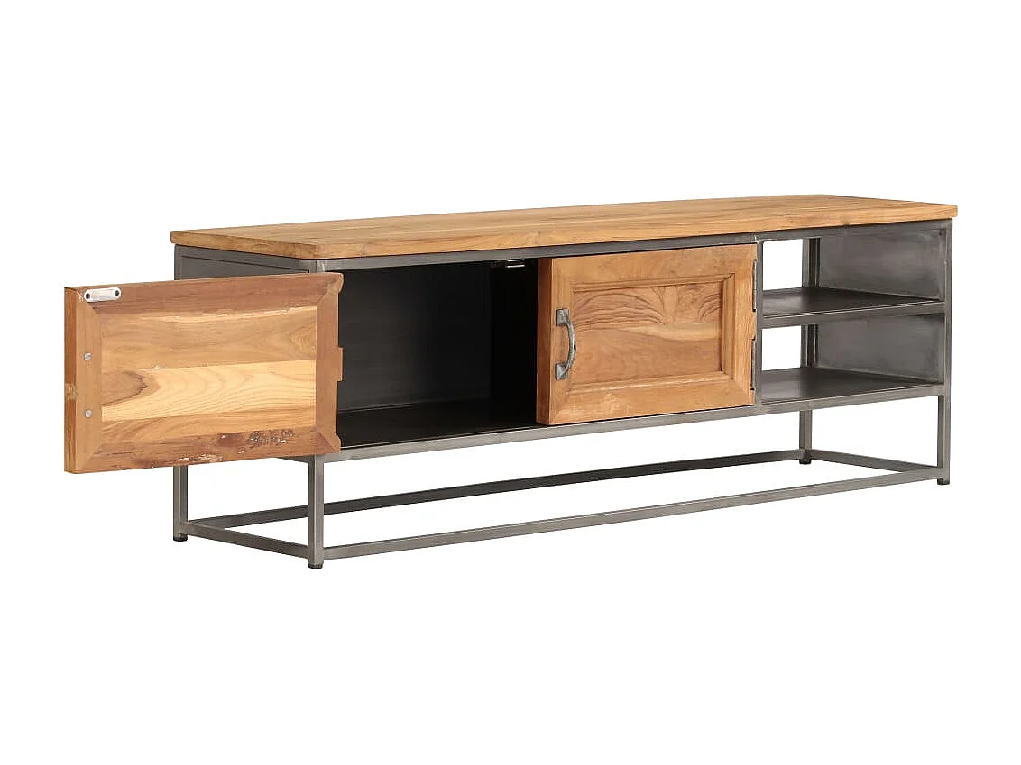 Berkfield TV Cabinet Recycled Teak and Steel 120x30x40 cm