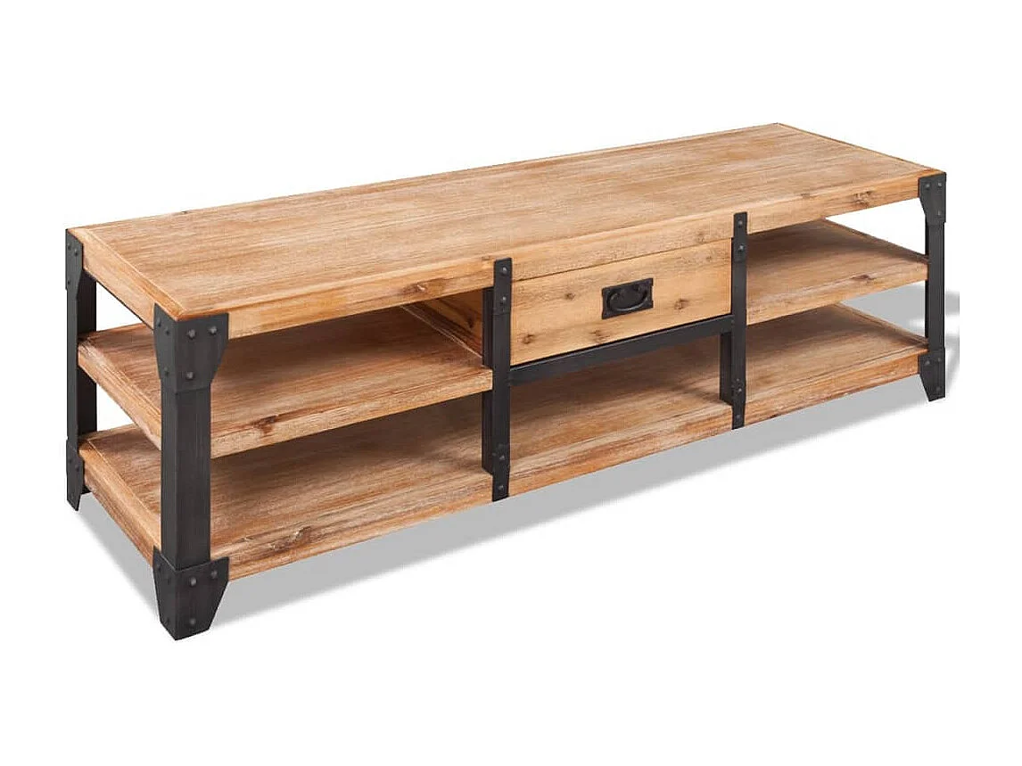 Berkfield TV Stand Solid Acacia Wood 140x40x45 cm