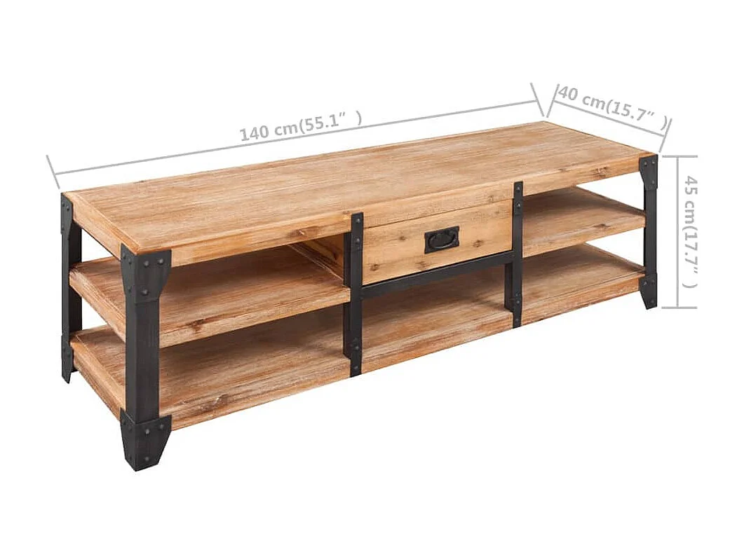 Berkfield TV Stand Solid Acacia Wood 140x40x45 cm
