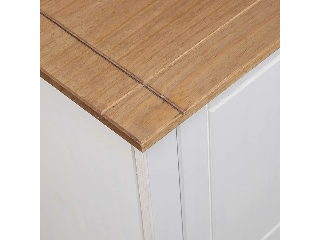Berkfield TV Cabinet White 120x40x50 cm Solid Pine Wood Panama Range