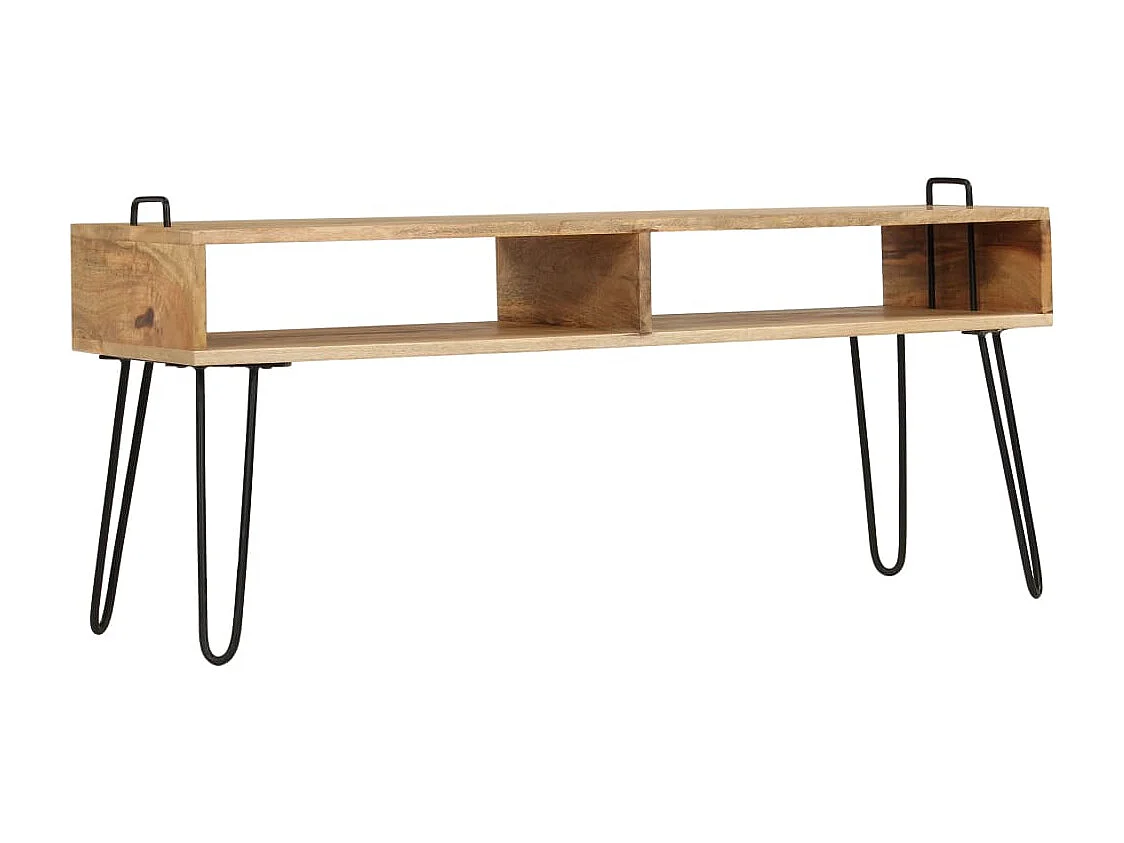 Berkfield TV Stand Solid Mango Wood 110x35x45 cm