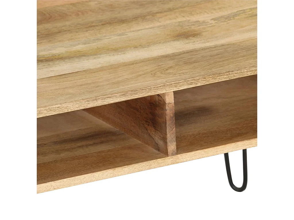 Berkfield TV Stand Solid Mango Wood 110x35x45 cm