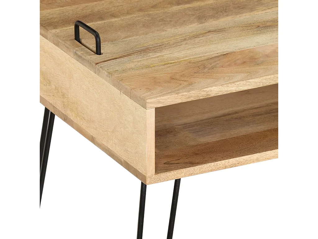 Berkfield TV Stand Solid Mango Wood 110x35x45 cm