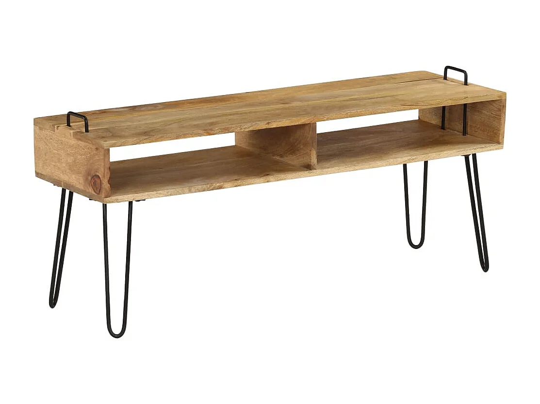 Berkfield TV Stand Solid Mango Wood 110x35x45 cm