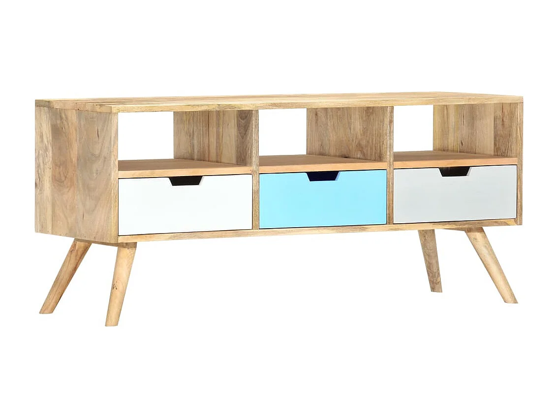 Berkfield TV Cabinet 110x35x48 cm Solid Mango Wood