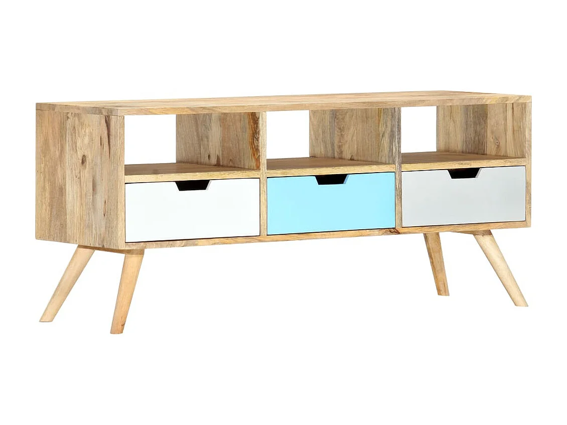 Berkfield TV Cabinet 110x35x48 cm Solid Mango Wood
