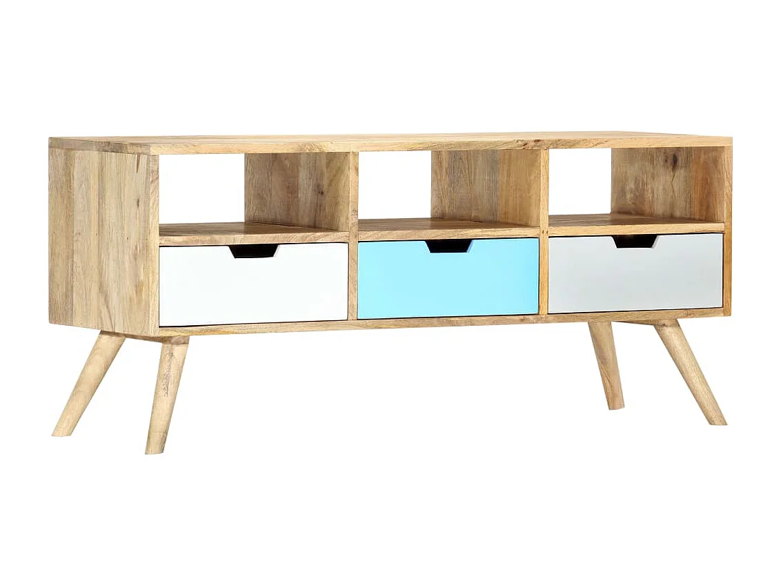 Berkfield TV Cabinet 110x35x48 cm Solid Mango Wood