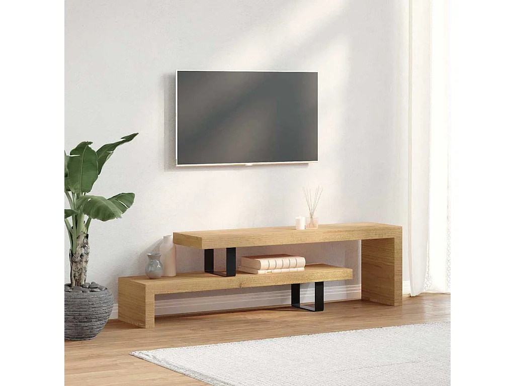 Berkfield TV Stand Solid Mango Wood