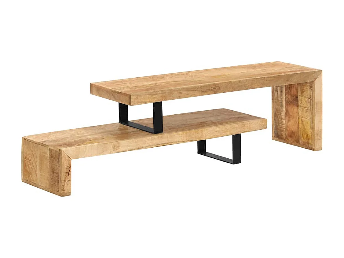 Berkfield TV Stand Solid Mango Wood