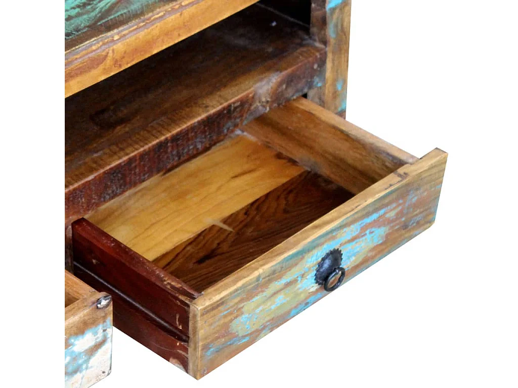 Berkfield TV Cabinet with 3 Drawers Solid Reclaimed Wood
