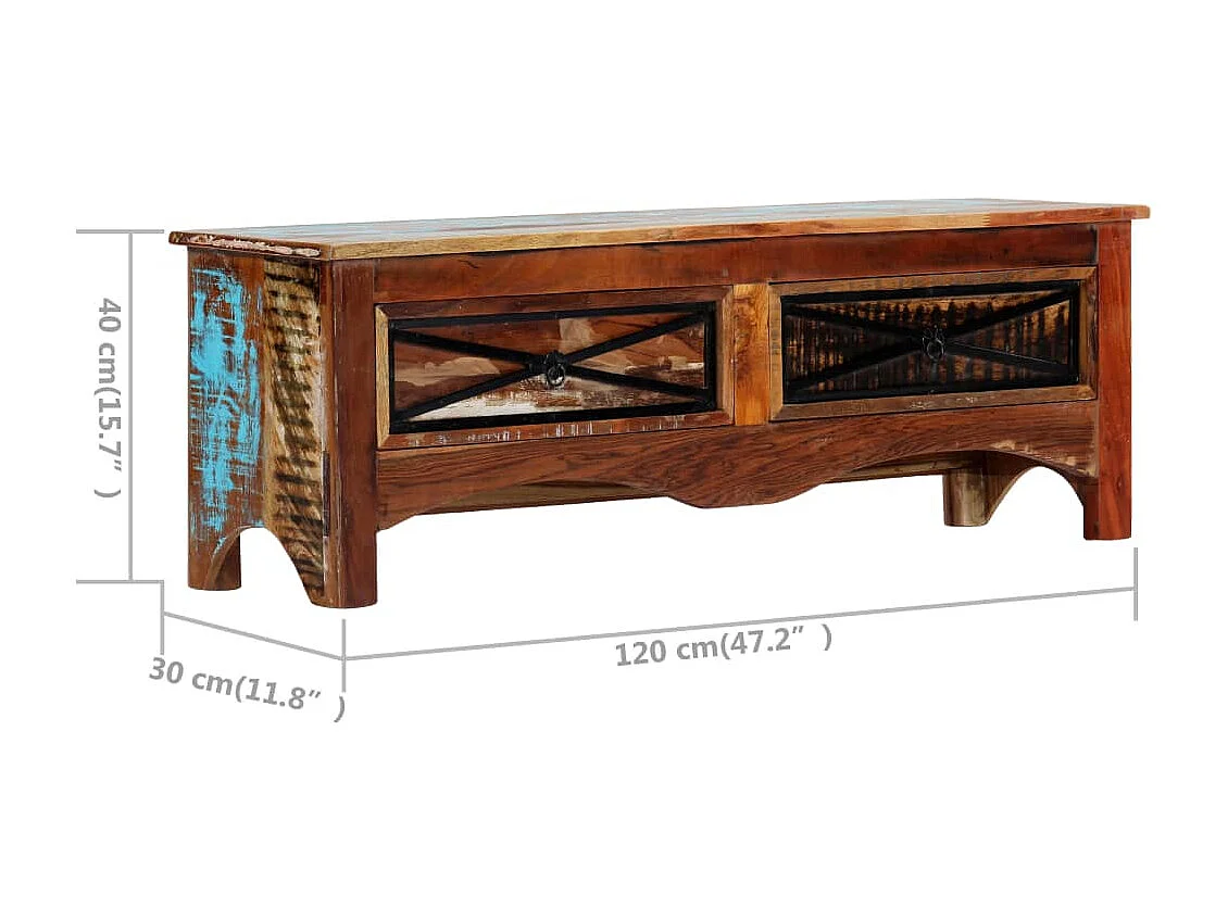 Berkfield TV Cabinet 120x30x40 cm Solid Reclaimed Wood