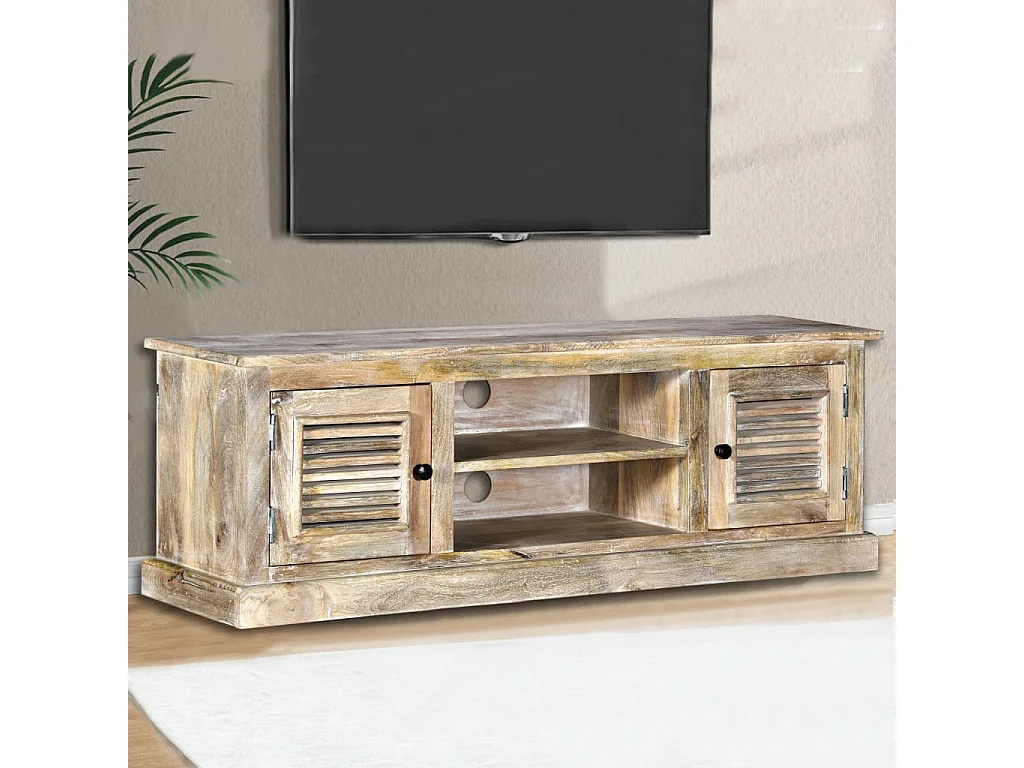 Berkfield TV Cabinet Solid Mango Wood