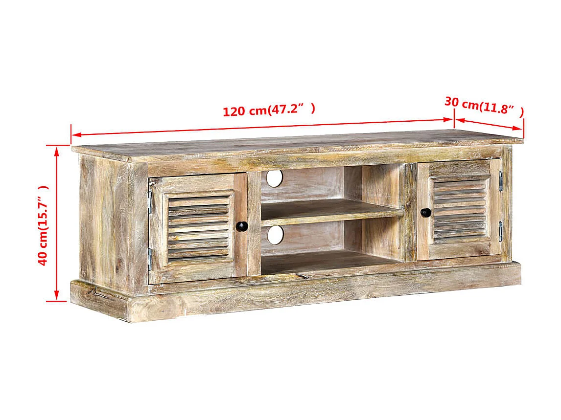 Berkfield TV Cabinet Solid Mango Wood