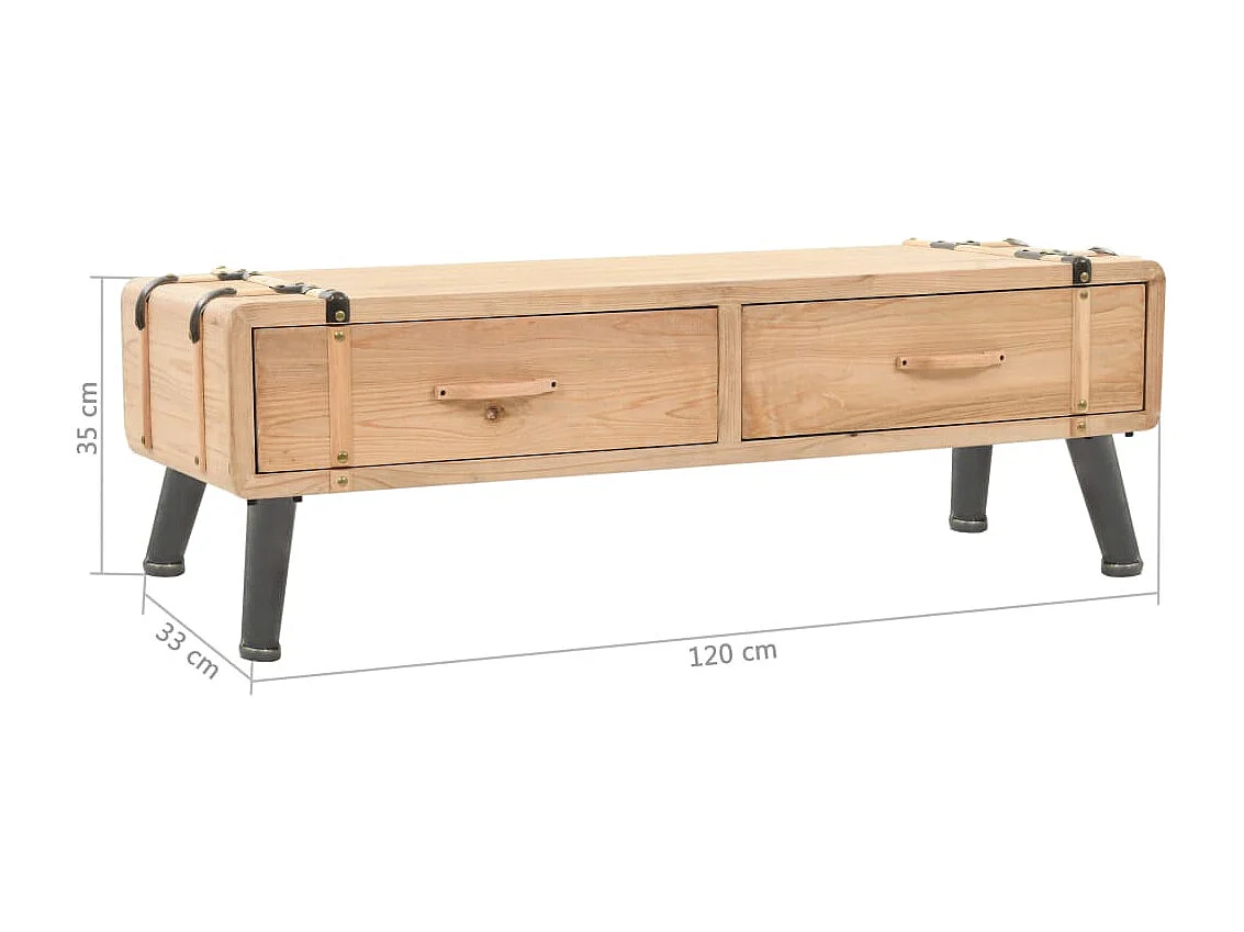 Berkfield TV Cabinet Solid Fir Wood 120x33x35 cm
