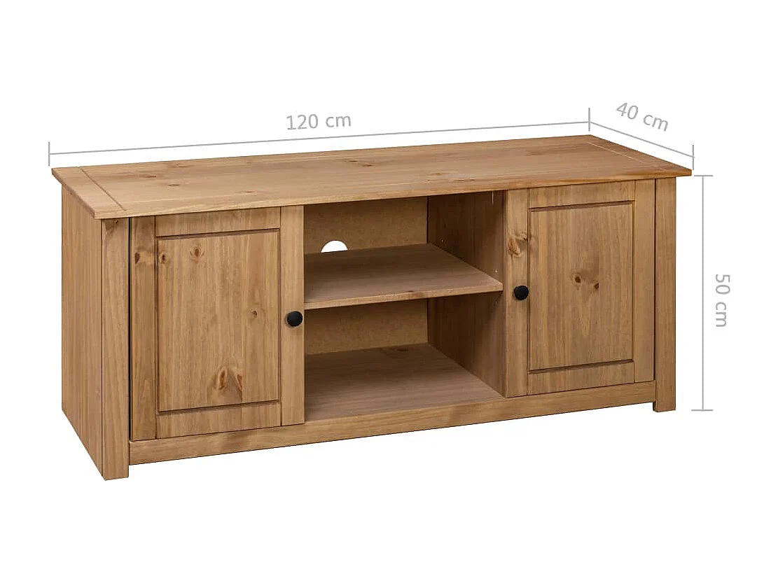 Berkfield TV Cabinet 120x40x50 cm Solid Pine Wood Panama Range