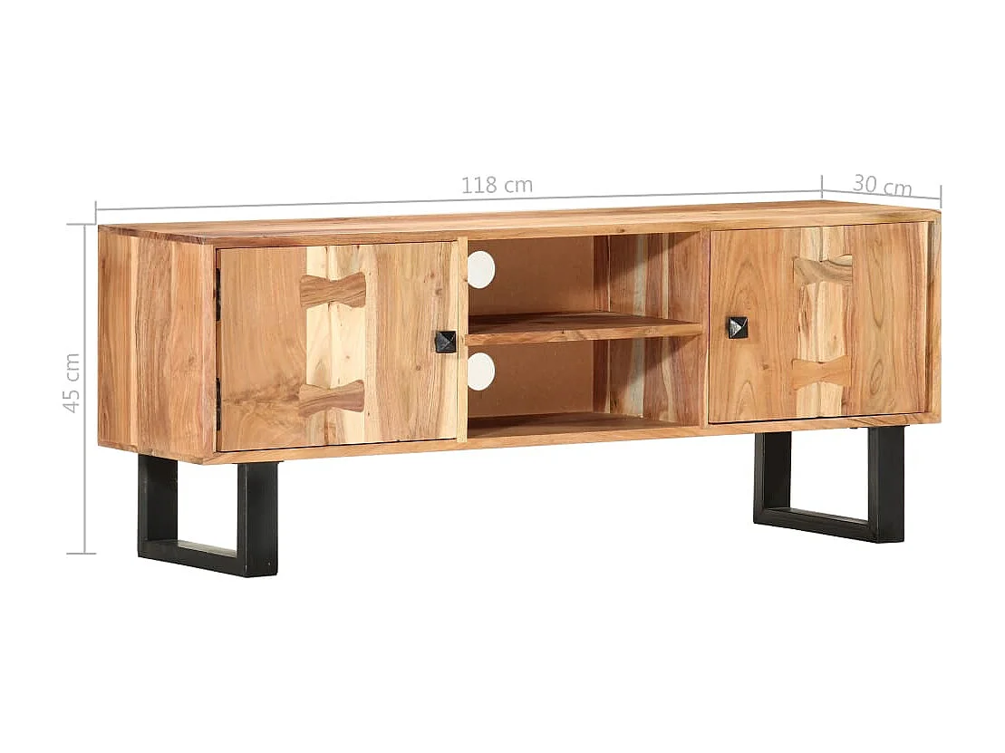 Berkfield TV Cabinet 118x30x45 cm Solid Acacia Wood