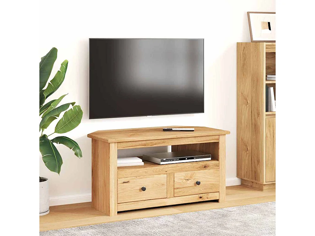 Berkfield Corner TV Cabinet 93x49x49 cm Solid Pine Panama Range