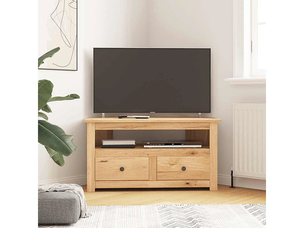 Berkfield Corner TV Cabinet 93x49x49 cm Solid Pine Panama Range
