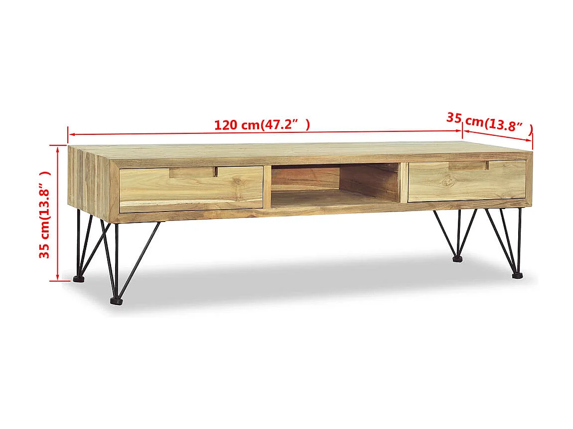 Berkfield TV Cabinet 120x35x35 cm Solid Teak