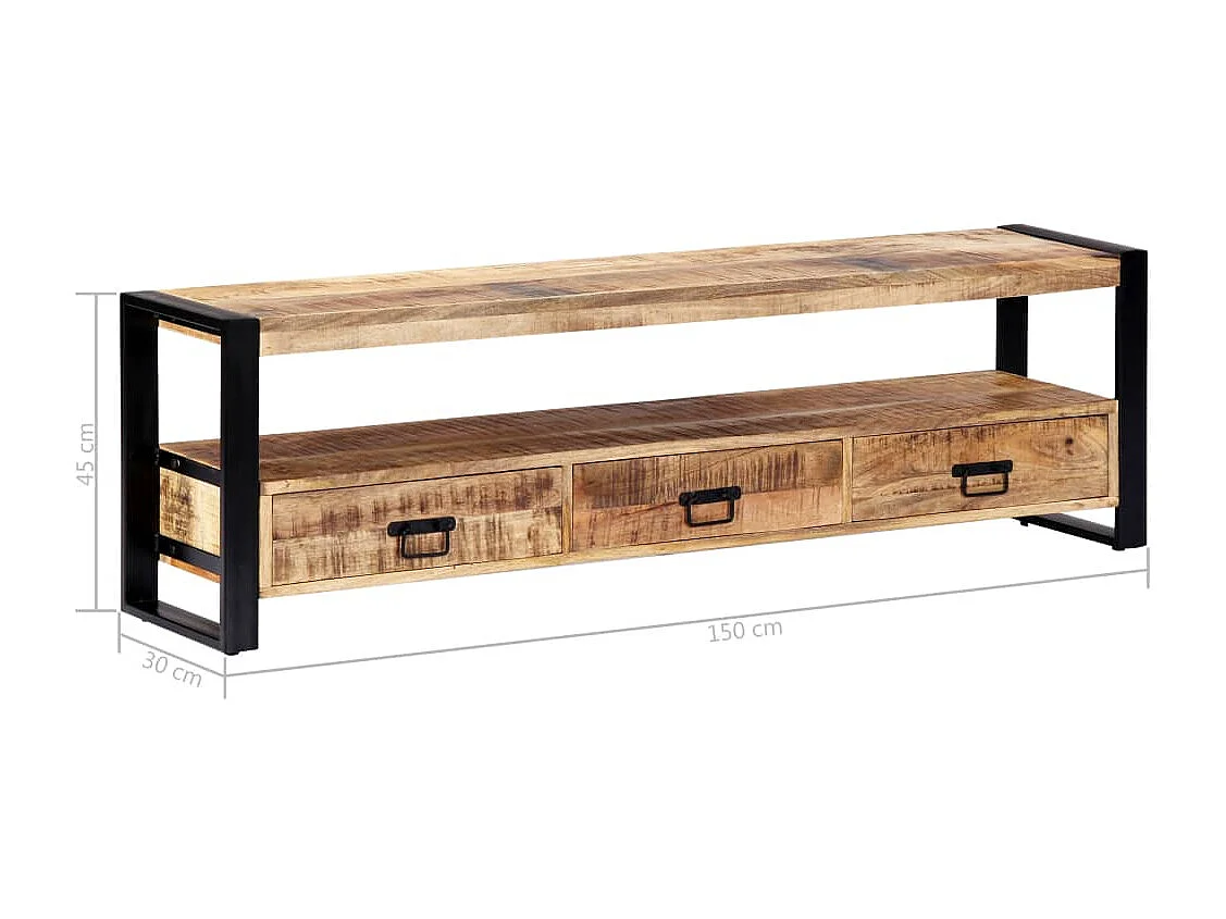 Berkfield TV Cabinet 150x30x45 cm Solid Mango Wood