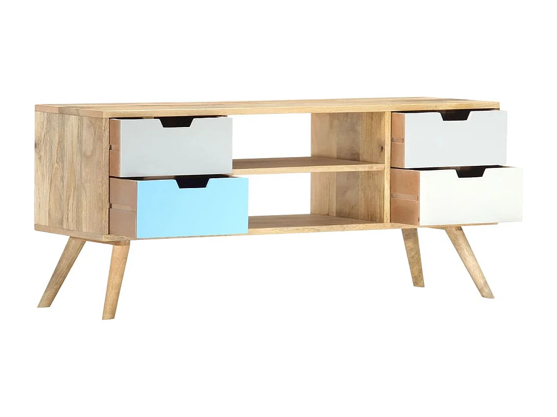 Berkfield TV Cabinet 110x35x48 cm Solid Mango Wood