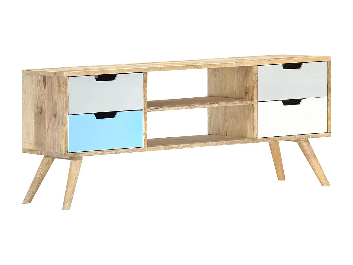 Berkfield TV Cabinet 110x35x48 cm Solid Mango Wood