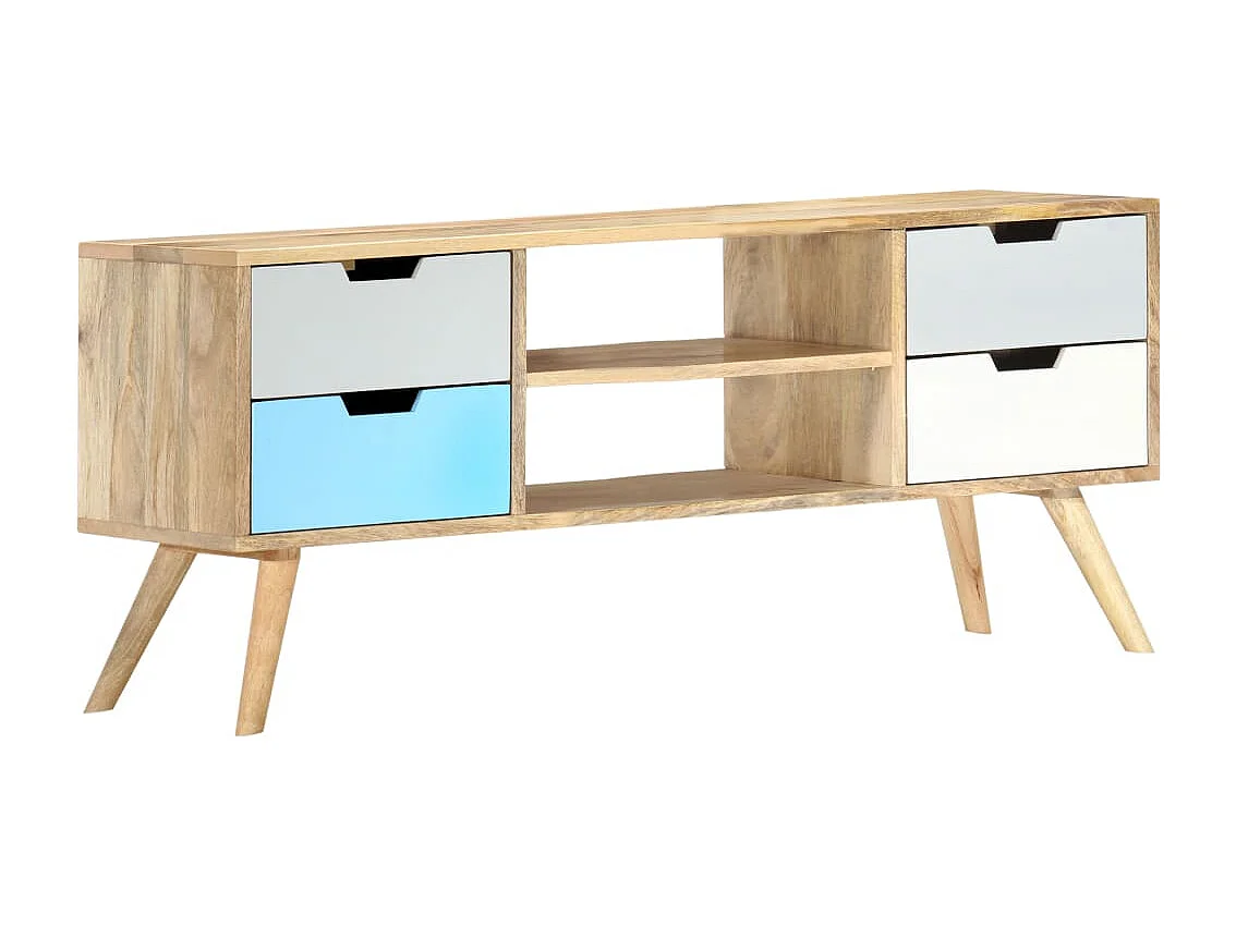Berkfield TV Cabinet 110x35x48 cm Solid Mango Wood