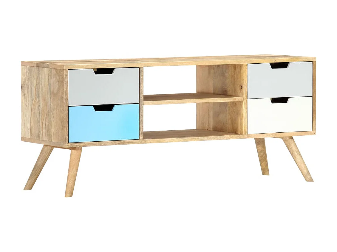 Berkfield TV Cabinet 110x35x48 cm Solid Mango Wood