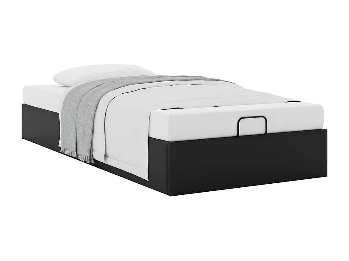 Berkfield Ottoman Bed Frame without Mattress Black Single Faux Leather