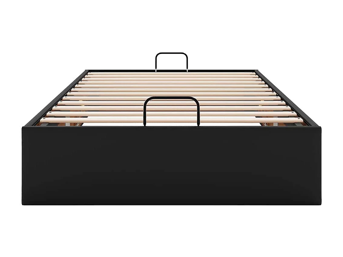 Berkfield Ottoman Bed Frame without Mattress Black Single Faux Leather