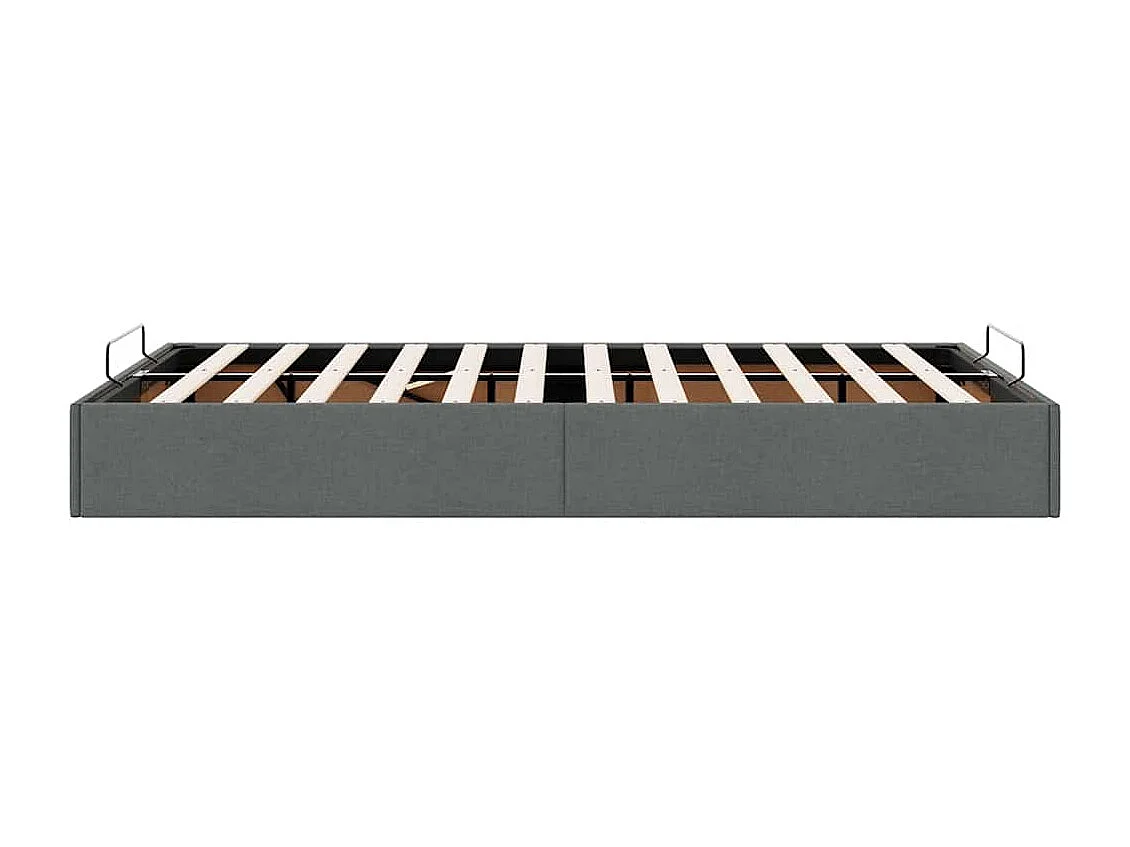 Berkfield Ottoman Bed Frame without Mattress Dark Grey Double Fabric