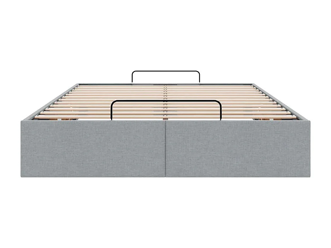 Berkfield Ottoman Bed Frame without Mattress Light Grey Double Fabric