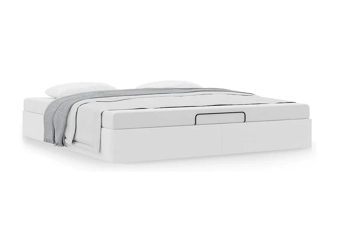 Berkfield Ottoman Bed Frame without Mattress White Super King Faux Leather