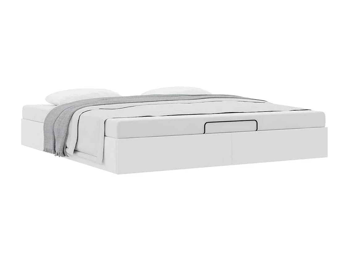 Berkfield Ottoman Bed Frame without Mattress White Super King Faux Leather