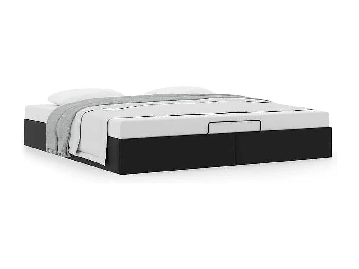 Berkfield Ottoman Bed Frame without Mattress Black Super King Faux Leather