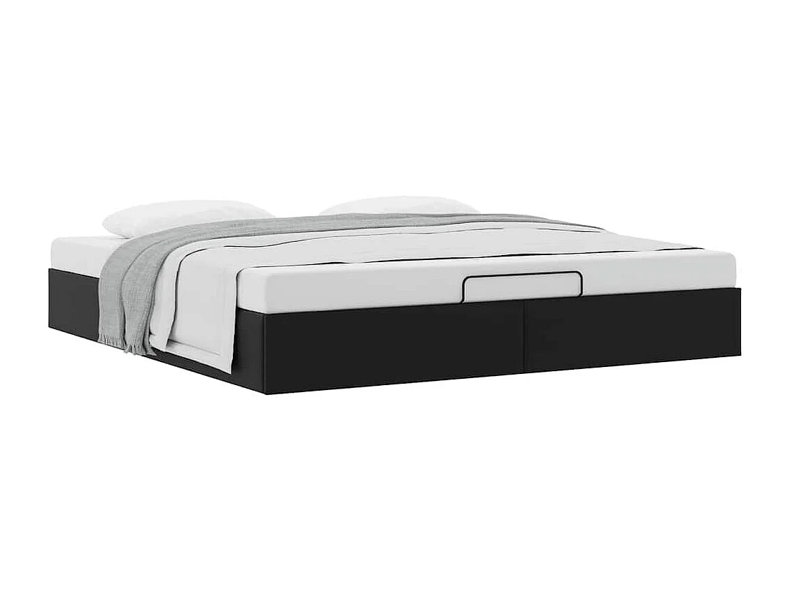 Berkfield Ottoman Bed Frame without Mattress Black Super King Faux Leather