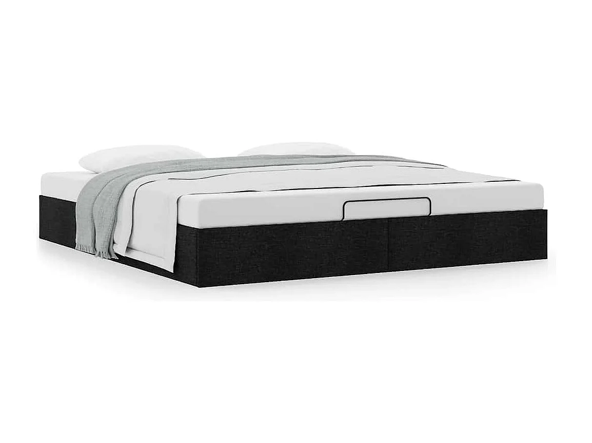Berkfield Ottoman Bed Frame without Mattress Black Super King Fabric