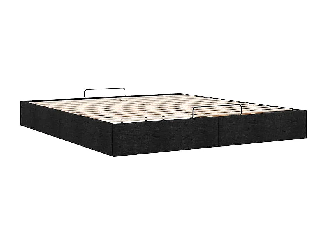 Berkfield Ottoman Bed Frame without Mattress Black Super King Fabric