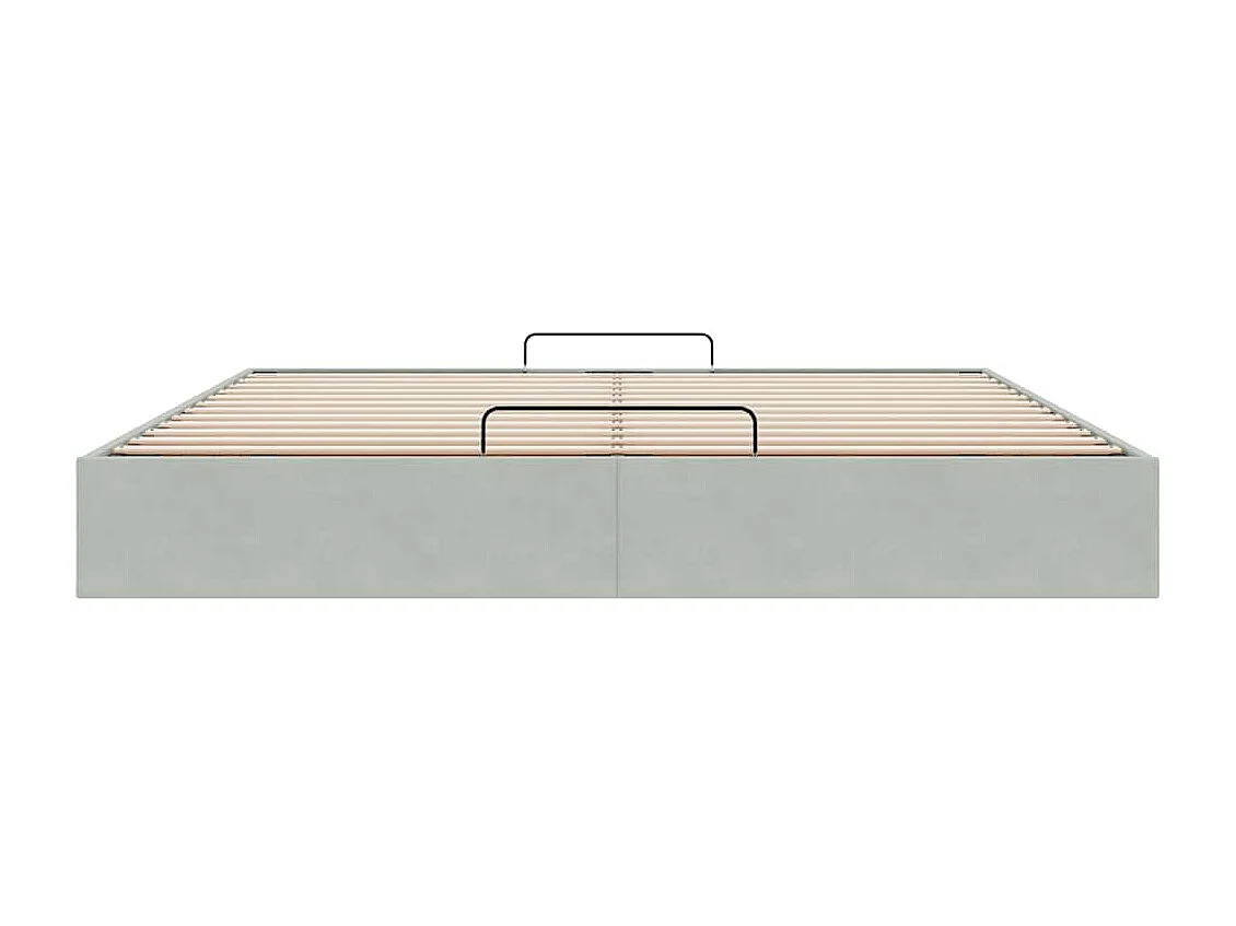 Berkfield Ottoman Bed Frame No Mattress Light Grey Super King Velvet