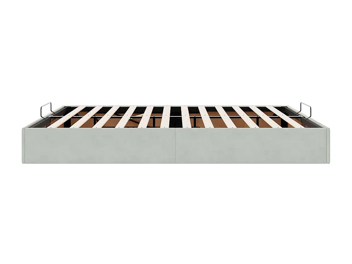 Berkfield Ottoman Bed Frame No Mattress Light Grey Super King Velvet