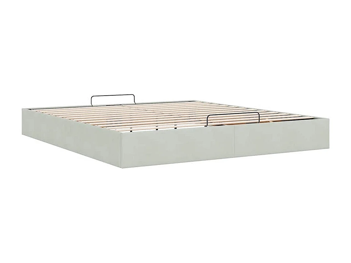 Berkfield Ottoman Bed Frame No Mattress Light Grey Super King Velvet