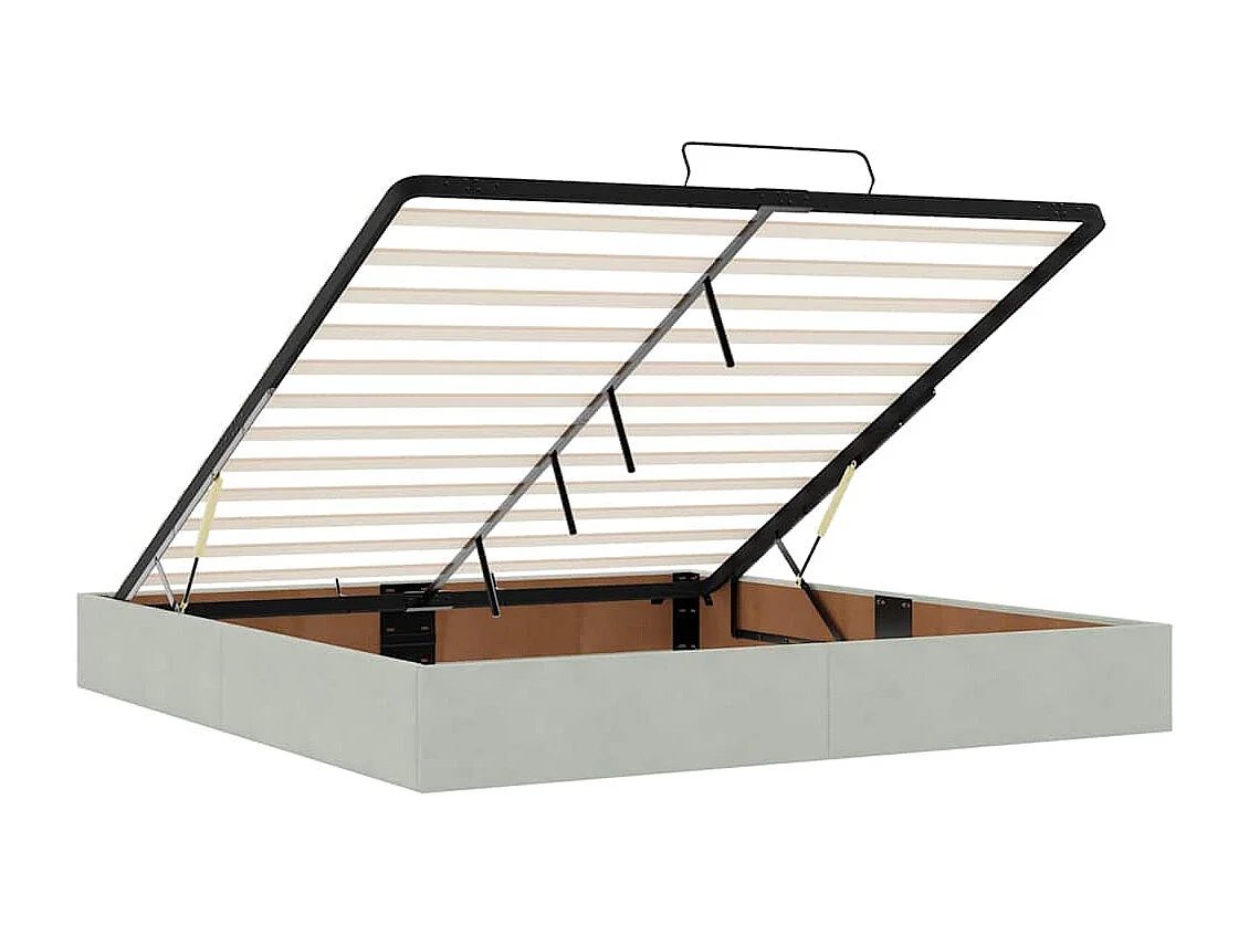 Berkfield Ottoman Bed Frame No Mattress Light Grey Super King Velvet